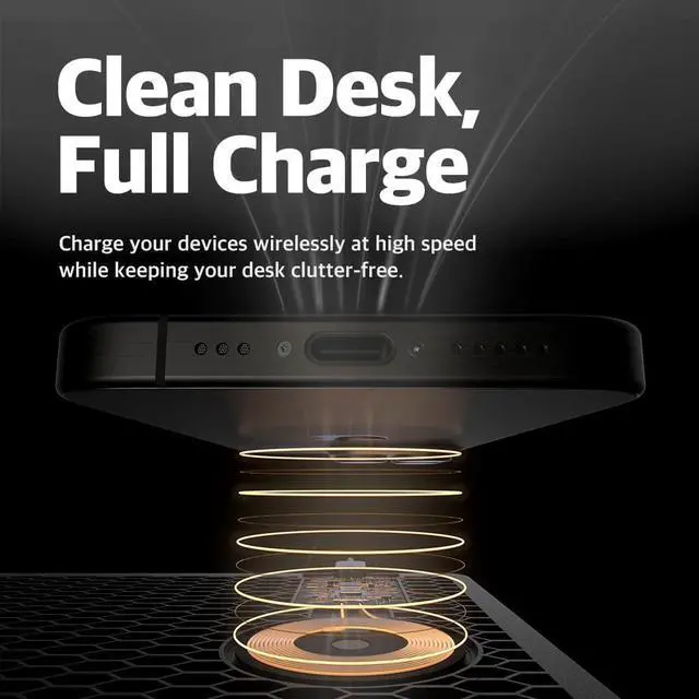 Alt view image 4 of 7 - POUT H3 PRO Wireless Charging Mouse Pad  Qi-Enabled Fast Charger with Anti-Slip Base & Smooth Surface for Phones and Earbuds  Sleek Desk Accessory for Home & Office (Latte Cream)