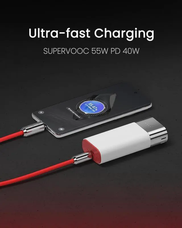 Alt view image 3 of 7 - 3 in 1 Power Bank PD 40W Fast Charging 10000mAh Portable Charger with Red Cable SUPERVOOC 55W 36Wh Battery Pack for iPhone 16/ OnePlus 12/11/Open/Nord Series