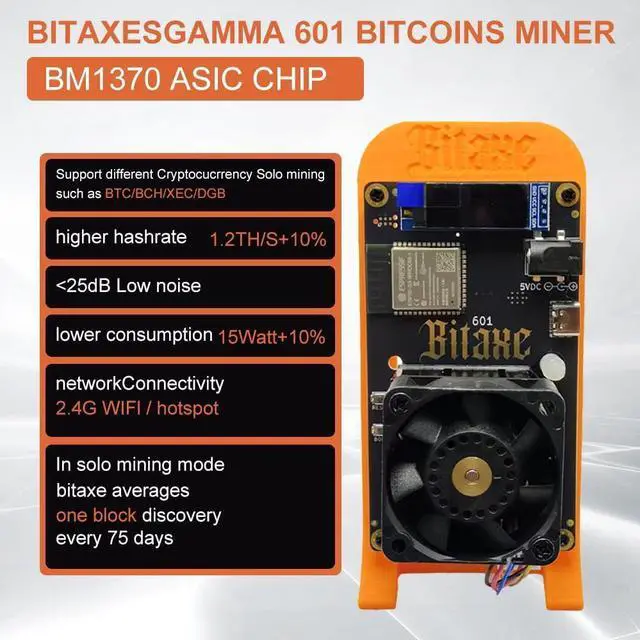 Alt view image 4 of 7 - Bitaxe 601 Gamma Bitcoins Miner 1.2TH/s Solo Miners BM1370 Asic Chip 2.4G WiFi 18W/TH BTC Miner Machine Lottery Crypto Miner with Open System Asic Bitcoins Mining Machine