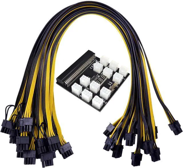 Main image of MGTCAR Power Module Breakout Board Kits with 12pcs 17pcs 18AWG 6Pin to 6+2 8Pin Power Cable for HP 1200W 750W PSU Video Card(Red)