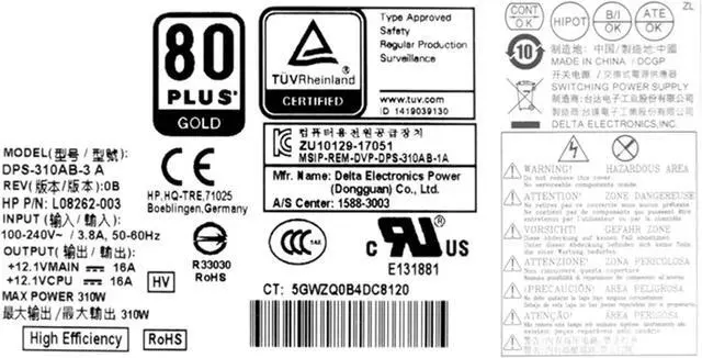 Alt view image 2 of 4 - 1PCS for ProDesk 280 288 G3 MT 310W Switching Power Supply DPS-310AB-3 A L08262-003 901772-003 937516-004