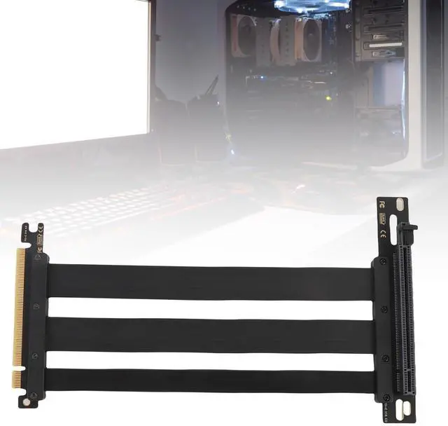 Alt view image 4 of 7 - PCIe 4.0 X16 Riser Cable, 90 Degree High Speed GPU Extension Cable Extender Card Extension Adapter for RTX 4090 Ti for 8900 XT (25cm)