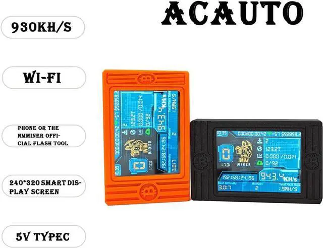 Alt view image 7 of 7 - New NerdMiner V2 MAX Solo Miner 930KH/s ASIC Bitcoin Miner 1.5W Low Power Win3.125 BTC 2.4G WiFi Portable Mining Rig with PSU (Black)