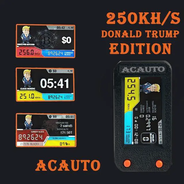 Alt view image 5 of 7 - New NerdMiner V2 Pro 250KH/S Donald Trump Edition T Display S3 Crypto Miner Low Power Consumption Fan-Cooled Lucky Solo Lottery Miner BTC Miner by ACAUTO (Black)