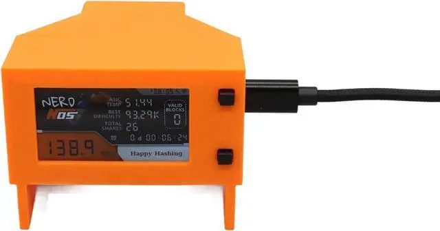 Alt view image 2 of 7 - Bitcoin Open Sources Miner Nerdnos Solo Miner Bitcoin Miner 80~120Gh/s 8W Type-C Cable and Adapter Included Plug and Hash Nerdminer Nerdnos