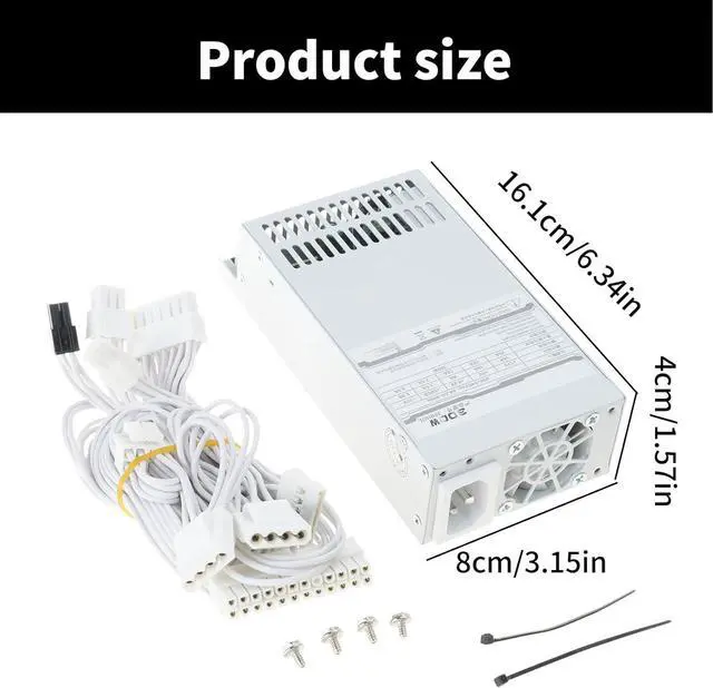 Alt view image 3 of 7 - Efficient 300W Fully Module Small 1U Power for Easy Cable Management in NAS Desktops PC Case 1U Power Supply