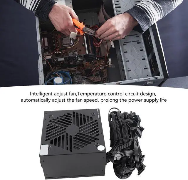 Alt view image 7 of 7 - 800W Power Supply, Energy Efficient Gaming PC Auto Speed Adjust Fan, Supports Dual Core Platforms with Overcurrent, Dual Core Platform Active Gaming Power Supply
