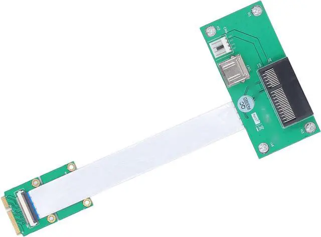 Alt view image 3 of 7 - Mini PCIE to PCIE Express 4X Extension Cord Adapter, USB Riser Card with High Speed FPC Cable, Plug and Play, Supports 2000 to Win10, PCIE 1X/4X Cards Compatible