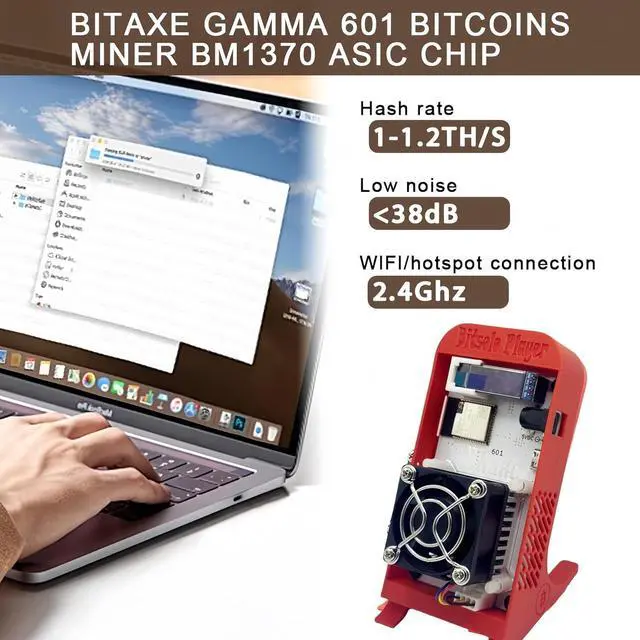 Alt view image 2 of 5 - Bitaxe Gamma 601-Bitcoins Miner Ultal Open Source 1-1.2TH/S-18W-BTC Solo Miner with Asic BM1370 chip-Low Noise&Low Power Consumption for Home use-Crypto Miner with 2.4GWifi (red and White)