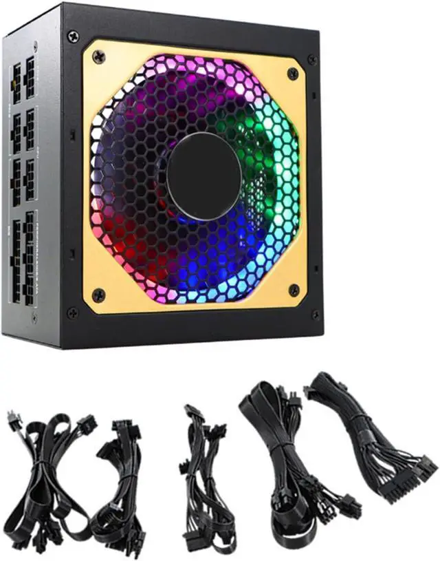 Alt view image 7 of 7 - EINCORN 850W Full Modularity LED 20+4Pin Professional Video Game Computer PC Power Supply Low Noise Cooling Fan for Electronic S