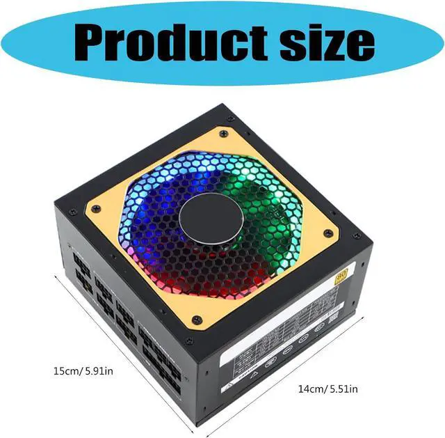 Alt view image 3 of 7 - DIDILLX 850W Full Modularity LED 20+4Pin Professional Video Game Computer PC Power Supply Low Noise Cooling Fan for Electronic S
