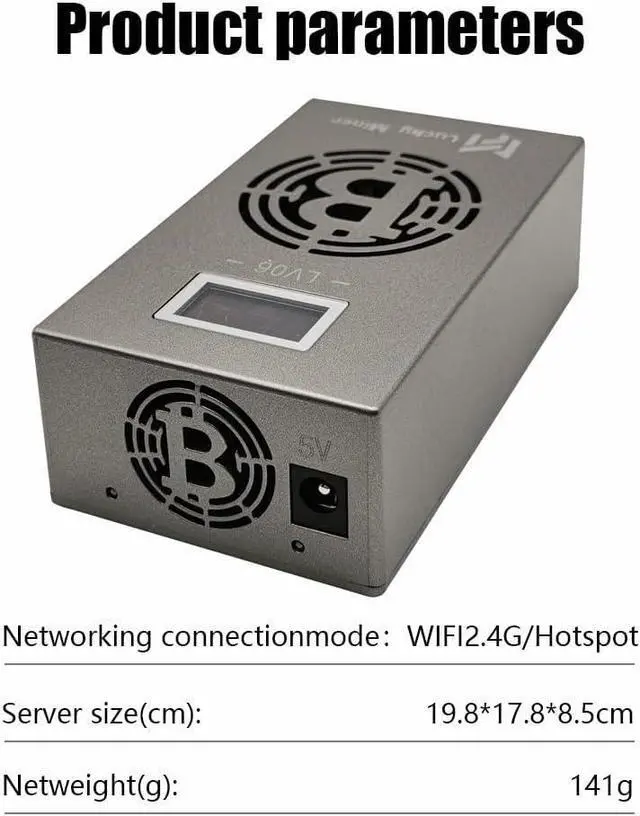 Alt view image 4 of 7 - Lucky Miner LV06 Bitcions Miner 500GH/S SHA-256 Asic Chip 2.4GWifi Low Noise Solo Crypto Miner Home use Lottery Machine Efficient & Support Multiple Modes and Mine Multiple cryptocurrencies,Gray