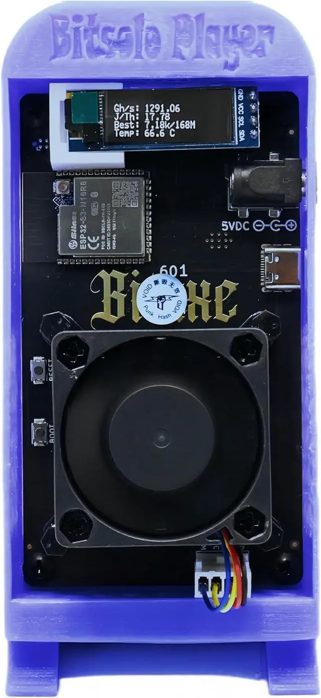 Main image of Bitaxe Gamma 601 Bitcions Miner 1.2TH/S BTC Crypto Asic Miner 18 W Low Noise Open sourcing Miner Crypto Miner with BM1370 ASIC Chip 5V Power 2.4G WiFi Micro Silent for Home Use - Compatible.