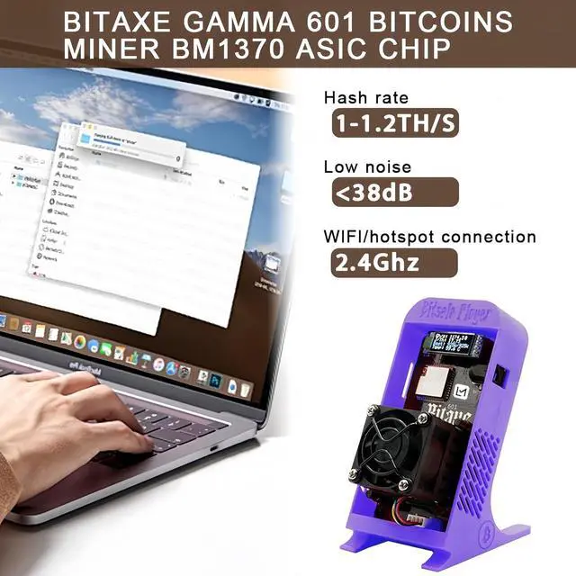 Alt view image 2 of 6 - Bitaxe Gamma 601 Bitcions Miner 1.2TH/S BTC Crypto Asic Miner 18 W Low Noise Open sourcing Miner Crypto Miner with BM1370 ASIC Chip 5V Power 2.4G WiFi Micro Silent for Home Use - Compatible.