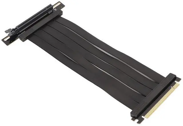 Alt view image 2 of 7 - PCIE 4.0 X16 Graphics Card Extension Cable, 90 Degree High Speed Riser Cable, Shielded for Lossless Signal, Compatible with RTX4090, Ultra Soft Design for Better Cable Management