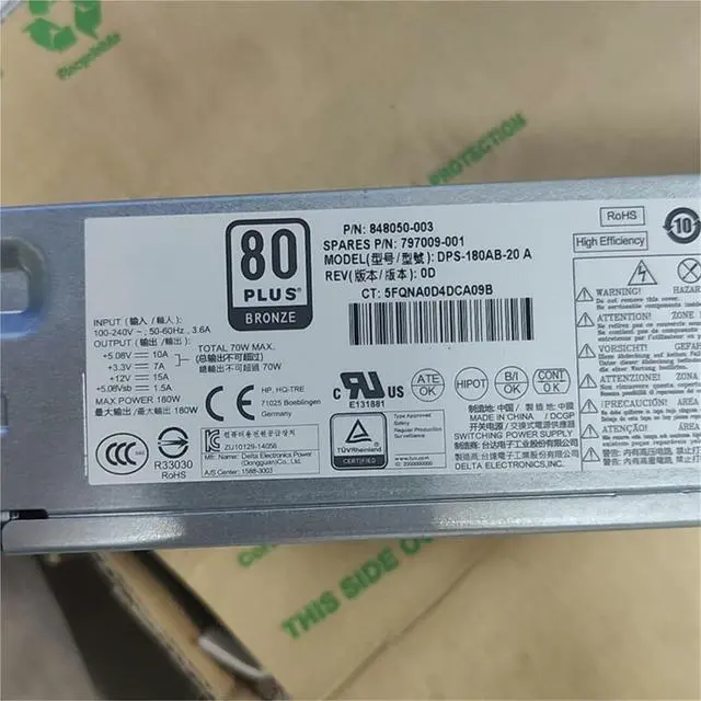Alt view image 3 of 6 - 180W PSU for ProDesk 400 G3 Switching Power Supply DPS-180AB-20A 797009-001 848050-003 PCE019