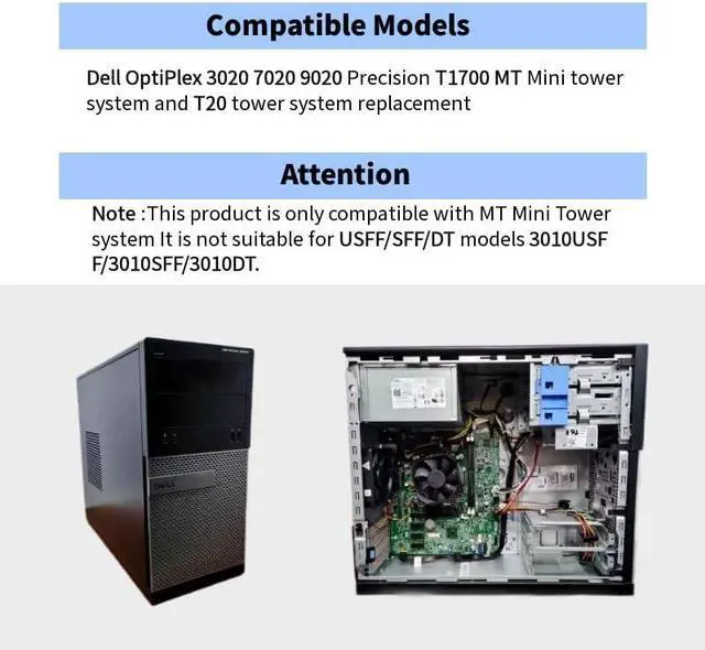 Alt view image 5 of 7 - New 290W Power Supply Replacement for Dell Optiplex 3020 7020 9020/ Precision T1700/ PowerEdge T20 (MT Mini Tower)(P/N: RVTHD KPRG9 HYV3H H290AM-00 D290A001L L290AM-00 PS-3291-1DF H290EM-00)