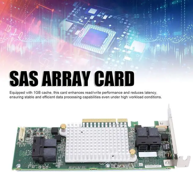 Alt view image 2 of 7 - ASR 81605ZQ Array Card 12Gbps 16 Channels 256 Storage Devices PCIe X8 SAS Controller 1GB Cache, Scalable Solution for Future Expansion