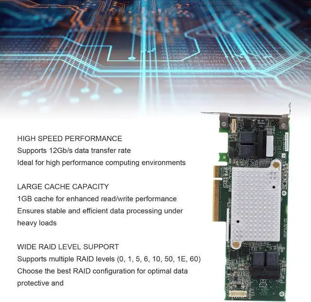 Alt view image 3 of 7 - ASR 81605ZQ Array Card 12Gbps 16 Channels 256 Storage Devices PCIe X8 SAS Controller 1GB Cache, Scalable Solution for Future Expansion