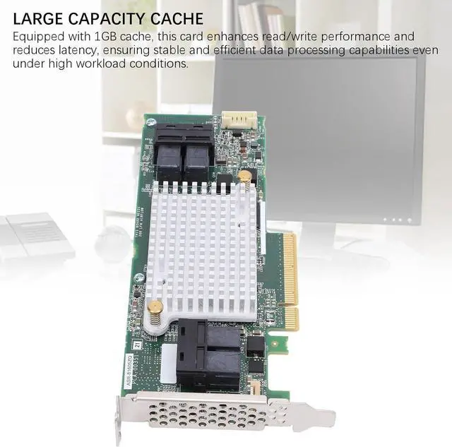 Alt view image 4 of 7 - ASR 81605ZQ Array Card 12Gbps 16 Channels 256 Storage Devices PCIe X8 SAS Controller 1GB Cache, Scalable Solution for Future Expansion