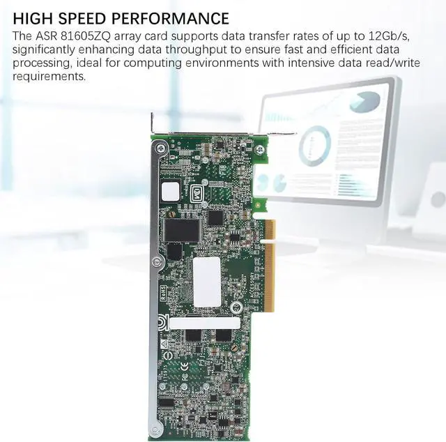 Alt view image 7 of 7 - ASR 81605ZQ Array Card 12Gbps 16 Channels 256 Storage Devices PCIe X8 SAS Controller 1GB Cache, Scalable Solution for Future Expansion