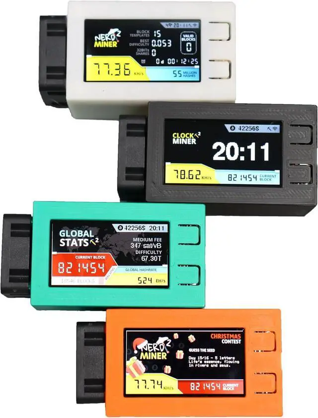 Alt view image 3 of 6 - Nerdminer V2 Pro 78KH/s Hash Rate Open Source Bitcoin Solo Miner Lottery Miner with Cooling Fan Orange Case