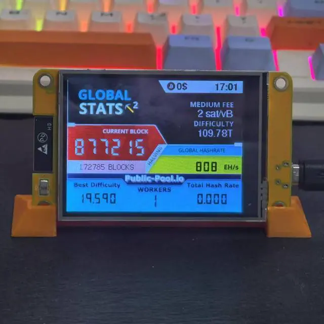 Alt view image 4 of 6 - Bitcoins Miner USB NerdMiner V2 ESP32 Hashrate 49K/S 2.8 Inch Smart Display Crypto Solo Lottery Miner Solo Mining Machine