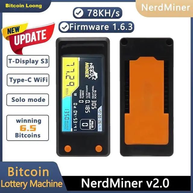 Alt view image 4 of 7 - Bitcoins Miner 74KH/s 1.9Inches T-Display S3 Bitcoins Solo Lottery Miner Win 6.25 BTC with Low Power Consumption Mini Lottery Devices