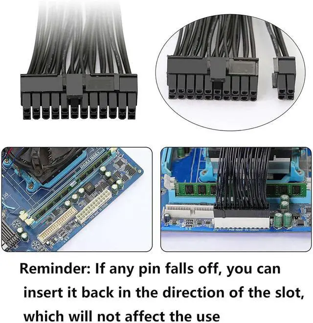 Alt view image 2 of 6 - Kikolufy 10X Dual PSU Power Supply 24-Pin ATX Motherboard Splitter Cable,24Pin(20+4) for ATX Motherboard Extension Cable