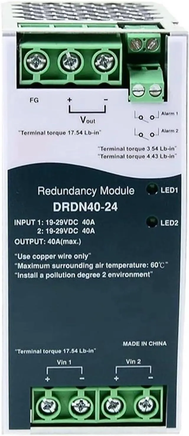 Alt view image 2 of 7 - DRDN40-24 24V DC 40A DIN Rail Type Redundancy Module
