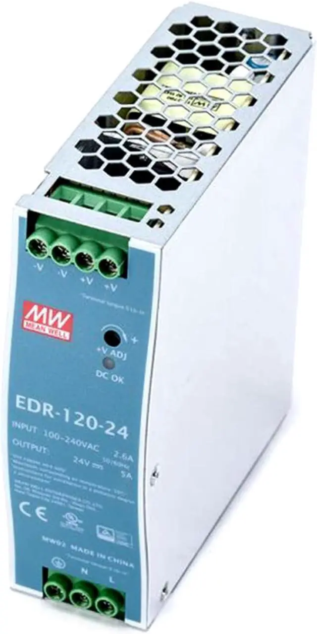 Main image of Generic FerroFab EDR-120-24 High-Performance 120W 24V 5A Industrial DIN Rail Power Supply, UL/TUV Certified for Demanding Applications