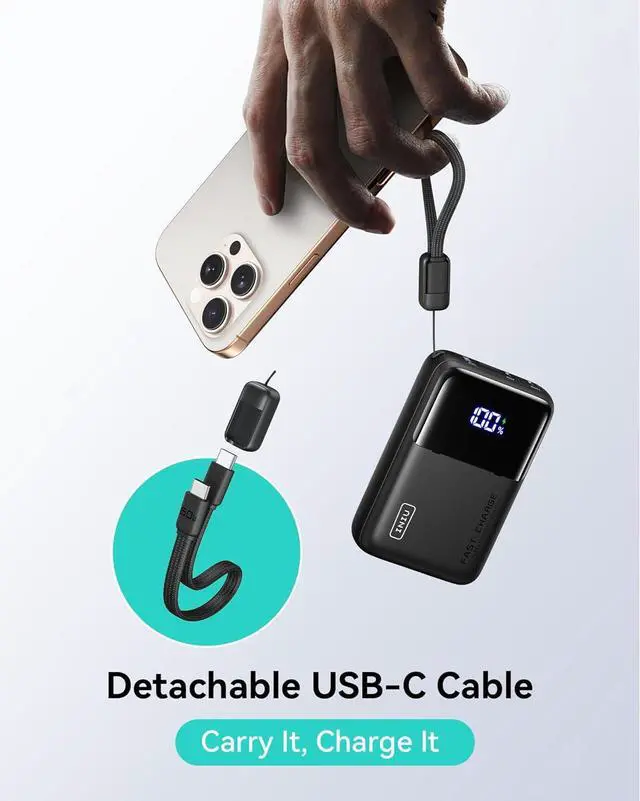 Alt view image 4 of 7 - INIU Power Bank, 100W 25000mAh PD Fast Charging Laptop Portable Charger, Ultra Compact Ultimate USB C Battery Bank with 3-Output for MacBook iPhone 16 15 14 Samsung S23 S22 Google iPad Tablet