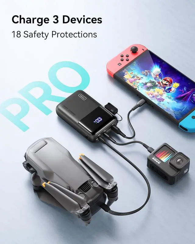 Alt view image 5 of 7 - INIU Power Bank, 100W 25000mAh PD Fast Charging Laptop Portable Charger, Ultra Compact Ultimate USB C Battery Bank with 3-Output for MacBook iPhone 16 15 14 Samsung S23 S22 Google iPad Tablet