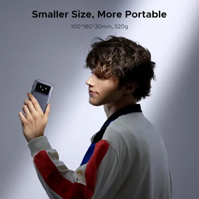 Alt view image 7 of 7 - UGREEN Uno 10000mAh Magnetic Portable Charger, Qi 7.5W Wireless Power Bank, PD 20W USB C Battery Pack with Foldable Stand and TFT Display MagSafe Compatible iPhone 16/15 /14/13/12 Series, Black