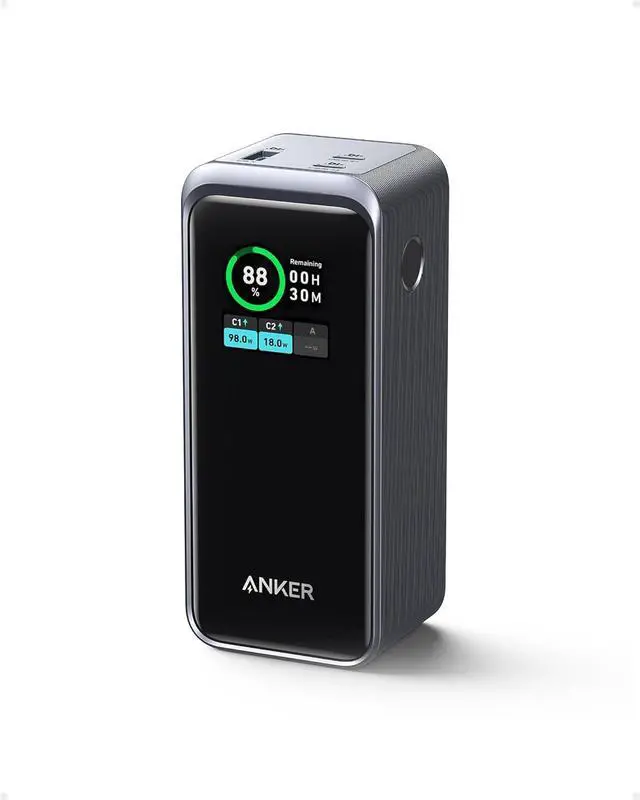 Main image of Anker Prime Power Bank, 20,000mAh 200W Portable Laptop Charger for Travel, TSA-Approved, Smart Digital Display, 2 USB-C and 1 USB-A Port, for iPhone 16/15/14 Series, Samsung, MacBook, and More