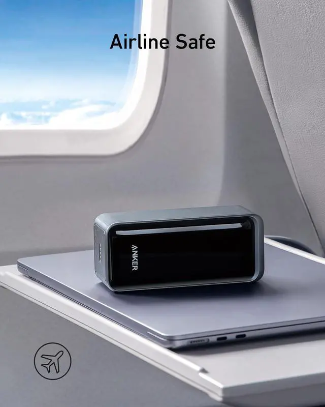 Alt view image 7 of 7 - Anker Prime Power Bank, 20,000mAh 200W Portable Laptop Charger for Travel, TSA-Approved, Smart Digital Display, 2 USB-C and 1 USB-A Port, for iPhone 16/15/14 Series, Samsung, MacBook, and More