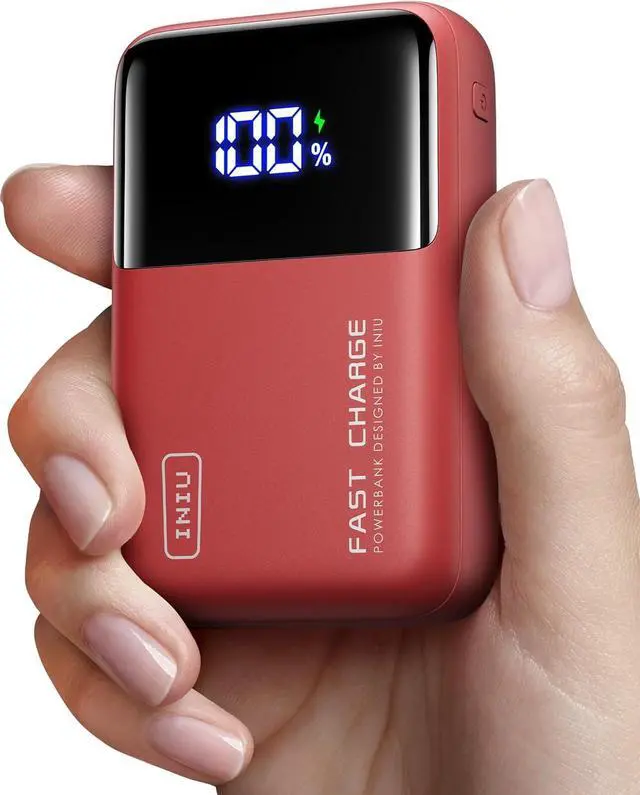 Main image of INIU Power Bank, 25000mAh 100W High Capacity USB C Laptop & Phone Portable Charger, Fast Charging Flight Cruise Ship Travel Essential Mini Battery Pack for College Students Travelers Boys Girls, Red