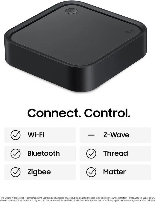 Alt view image 2 of 7 - Samsung SmartThings Station with Power Adapter, 15W Super Fast Wireless Charger, Smart Home Hub, 2023, EP-P9500TBEGUS, Black