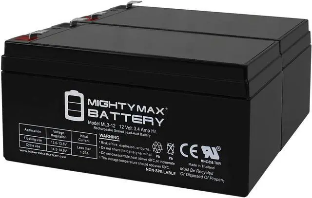 Main image of Mighty Max Battery 12V 3AH SLA Battery Replaces Bruno Elan SRE-3000 Medical Lift - 2Pack