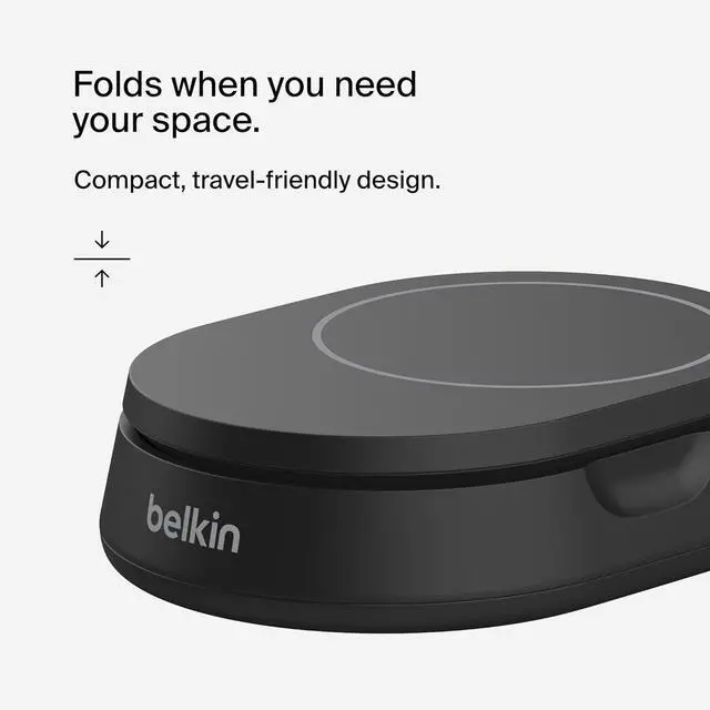 Alt view image 5 of 7 - Belkin Convertible Magnetic Charging Stand 15W - MagSafe-Compatible Qi2-Certified Wireless Charging Station, iPhone Charger for Apple iPhone 16 Series, Airpods Pro, & More, No PSU - Black (2-Pack)