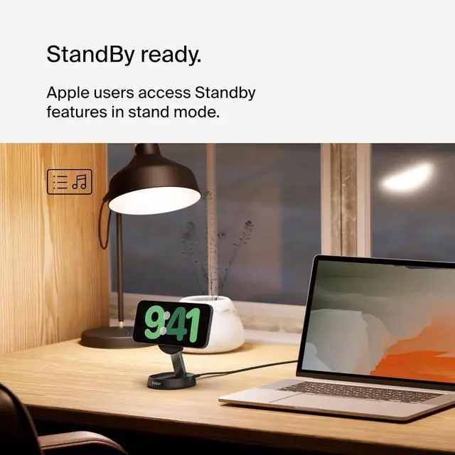 Alt view image 7 of 7 - Belkin Convertible Magnetic Charging Stand 15W - MagSafe-Compatible Qi2-Certified Wireless Charging Station, iPhone Charger for Apple iPhone 16 Series, Airpods Pro, & More, No PSU - Black (2-Pack)