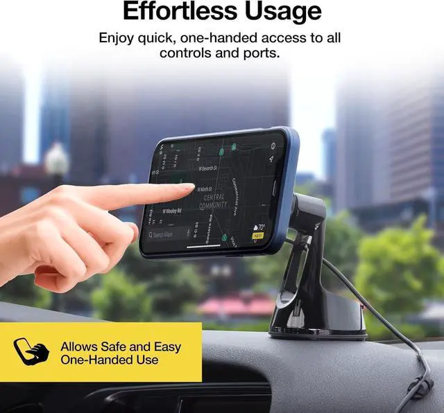 Alt view image 6 of 7 - Scosche MPQ5WD MagicMount Pro Charge5 15W MagSafe Wireless Charging Dashboard/Windshield Phone Mount for Car, Magnetic Phone Holder Compatible with iPhone 12/13/14/15/16/Pro/Pro Max, Galaxy, and More