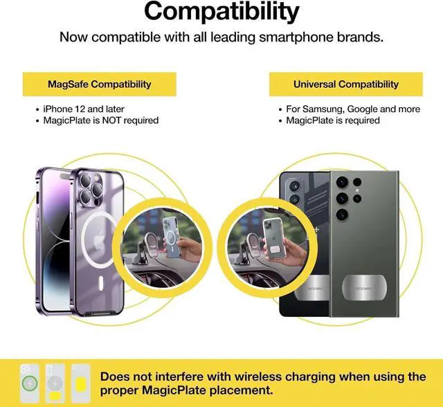 Alt view image 5 of 7 - Scosche MPQ5WD MagicMount Pro Charge5 15W MagSafe Wireless Charging Dashboard/Windshield Phone Mount for Car, Magnetic Phone Holder Compatible with iPhone 12/13/14/15/16/Pro/Pro Max, Galaxy, and More