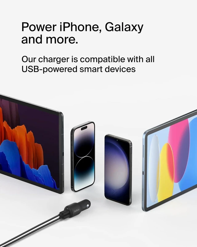Alt view image 4 of 7 - BoostCharge 42W Car Charger + USB-C to Lightning Cable