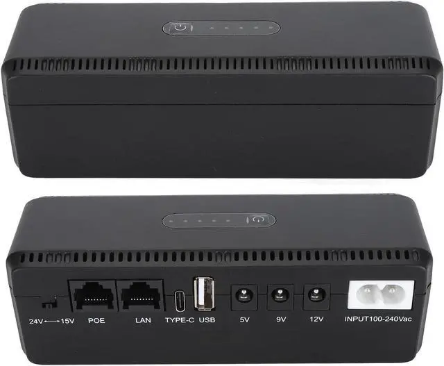 Alt view image 2 of 7 - UPS Battery Backup POE 15V 24V Port USB 5V 9V 12V Output Uninterruptible Power Supply Mini UPS. 8800mAh (US Plug 100 to 240V)