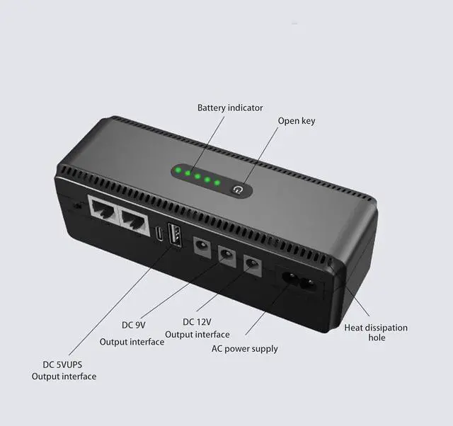 Alt view image 6 of 7 - UPS Smart Battery Backup, 8800mAh UPS Battery Backup POE 15V 24V Port USB 5V 9V 12V Output Uninterruptible Power Supply Mini UPS 100240V, Surge Protector Battery Power Backup