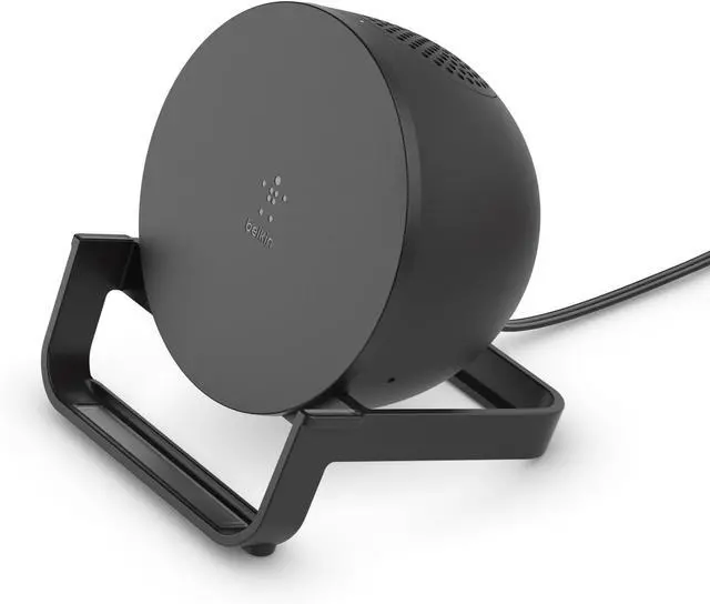 Main image of Belkin Wireless Charging Speaker (Wireless Charging Stand + Bluetooth Speaker Charger) Charge While Listening to Music, Streaming Videos, Video Calls, Black, 10W Stand + Speaker
