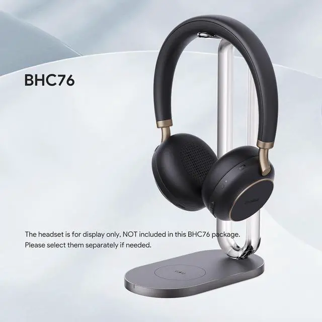 Alt view image 2 of 7 - Yealink BHC76 Wireless Charging Stand for BH76 / BH76 Plus / BH72 Yealink Bluetooth Headsets, Also Works for Mobile/TWS That Supports Qi (NOT Include Headset in Package)