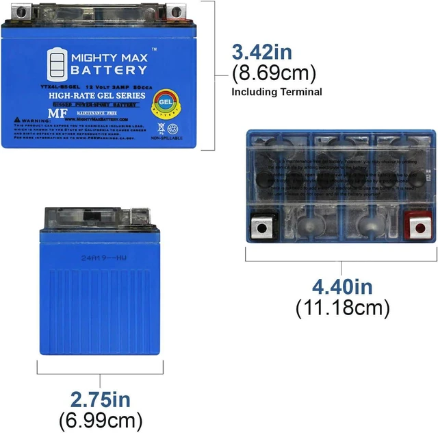 Alt view image 2 of 7 - Mighty Max Battery YTX4L-BSGEL 12V 3AH GEL Replacement Battery compatible with Extreme XTAX4L-BS - 6 Pack