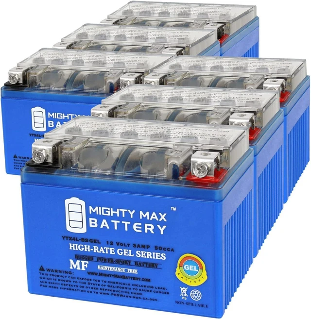 Main image of Mighty Max Battery YTX4L-BSGEL 12V 3AH GEL Replacement Battery compatible with Extreme XTAX4L-BS - 6 Pack